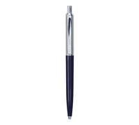Q-Connect Penna a sfera Prestige, penna automatica/ideale per l'ufficio, la casa o la scuola/clip in metallo/cartuccia sostituibile/inchiostro: blu/argento/1 pezzo/