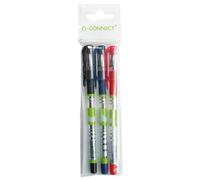 Q-Connect Penna liquida gel da 0,5 mm, per la scuola/per la casa/ogni giorno/classico/inchiostro gel/impugnatura in gomma/inchiostro impermeabile/efficiente/confortevole/3 ciondoli/mix di colori