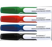 Q-Connect Pennarello lavagna/cancellabile/non permanente/spessore del tratto 2-3 mm/alta qualità/per casa, ufficio, scuola/4 pezzi nel pacchetto/colore: mix