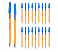 Q-Connect Penne a Sfera Punta Fine Blu, 20 Pezzi KF34047 | Punta in carburo di tungsteno, cappuccio ventilato e autonomia di scrittura fino a 2.000 m per penna