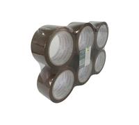 Q-Connect Polypropylene Packaging Tape 50mmx66m Brown (Pack of 6)