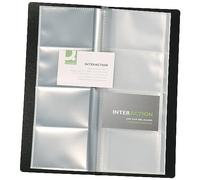 Q-Connect Porta biglietti da visita in polipropilene per 160 carte, nero