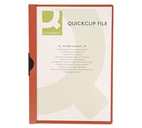 Q-Connect - Raccoglitore con Clip in Metallo PP A4 200/350 Micron, Colore Rosso, per archiviazione, con Clip in Metallo, Materiale: Polipropilene, Etichetta, Colore Rosso, Formato A4, Peso (g/m2)