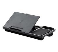 Q-Connect Supporto per laptop con tappetino per mouse e supporto per telefono/supporto ergonomico per computer portatile, in plastica, nero, 51,8 x 28,1 x 5,9 cm, 1,26 kg