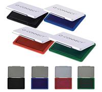 Q-Connect Tampone per timbri, 9 x 5,5 cm, 4 colori, nero/blu/rosso/verde