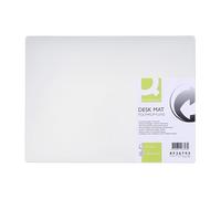 Q-Connect Tappetino da scrivania per tutti i tipi di mouse, impermeabile, per ufficio, scuola, casa, PP, colore trasparente, 500 x 630 mm