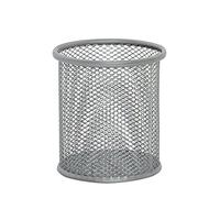 Q-Connect, Vaso matita rotonda, concezione de maille, colore argento