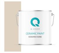 Q-COVER Ceramica, colore 5 l (circa 35 m²), colore beige chiaro, per interni, lavabile, classe 1, colore opaco, per soffitto, per cucina, bagno, scale, ceramica, alta opacità