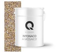 Q-COVER Intonaco in pietra colorata, 12,5 kg, Marrone e Senape, M62, intonaco decorativo per interni ed esterni, intonaco per facciate, intonaco finito, intonaco pregiato, antigraffio