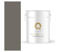 Q-COVER Intonaco in resina siliconica, 15 kg, 1,5 mm, grigio asfalto, intonaco a rullo, intonaco siliconico, intonaco per facciate, intonaco antigraffio, intonaco strutturale, intonaco finito, esterno