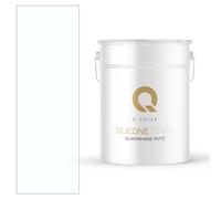 Q-COVER Intonaco in resina siliconica, 15 kg, 1 mm, colore bianco neve, intonaco a rullo, intonaco siliconico, intonaco per facciate, gesso, intonaco fine, esterno, per pareti e soffitti