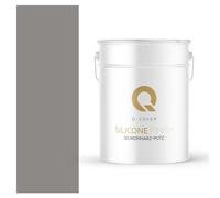Q-COVER Intonaco in resina siliconica, 15 kg, 1 mm, grigio cemento, intonaco a rullo, intonaco siliconico, intonaco per facciate, intonaco antigraffio, intonaco fine, esterno, per pareti e soffitti