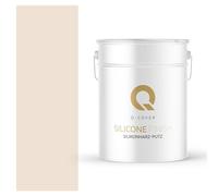 Q-COVER Intonaco in resina siliconica, 15 kg, 2 mm, colore beige chiaro, intonaco a rullo, intonaco siliconico, intonaco per facciate, intonaco antigraffio, intonaco fine, esterno, per pareti e
