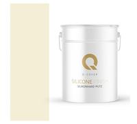 Q-COVER Intonaco in resina siliconica, 15 kg, 2 mm, colore bianco-giallo, intonaco a rullo, intonaco siliconico, intonaco per facciate, intonaco antigraffio, intonaco fine, esterno, per pareti e