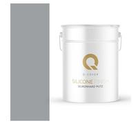 Q-COVER Intonaco in resina siliconica, 15 kg, 2 mm, colore grigio-blu, intonaco a rullo, intonaco siliconico, intonaco per facciate, intonaco antigraffio, intonaco fine, esterno, per pareti e soffitti