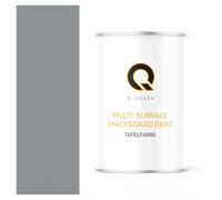 Q-COVER Vernice lavagna 1 L Opaca - Grigio tele RAL 7045 - Pittura effetto lavagna per mobili, legno, pareti, metallo