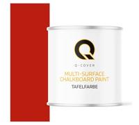 Q-COVER Vernice lavagna 2,5 L Opaca - Rosso traffico RAL 3020 - Pittura per lavagna a base d'acqua per mobili, legno, pareti, metallo