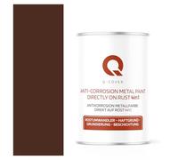 Q-COVER Vernice per metallo antiruggine 1L Semi-Opaca Marrone mogano RAL 8016, vernice anticorrosione, smalto metallico, colore RAL per ferro e acciaio