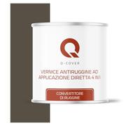 Q-COVER Vernice per metallo antiruggine 2,5L Semi-Opaca Grigio marrone RAL 7013, vernice anticorrosione, smalto metallico, colore RAL per ferro e acciaio