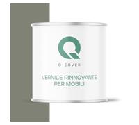 Q-COVER Vernice per mobili semi-opaca, colore: Grigio cemento RAL 7033, 2,5 L, colore legno per interni | coprente, a base d’acqua, antigraffio, per cucine, armadi, tavoli, giardino