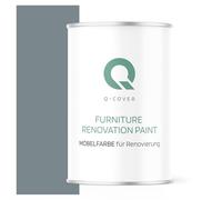 Q-COVER Vernice per mobili semi-opaca, colore: Grigio nebbia RAL 7000, 1 L, colore legno per interni | coprente, a base d’acqua, antigraffio, per cucine, armadi, tavoli, giardino