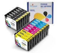 Q-image 16XL Cartucce d'inchiostro Compatibili per Epson 16 XL per Epson Workforce WF-2630 WF-2510 WF-2750 WF-2760 WF-2010 WF-2530 WF-2660 WF-2520 WF-2650 (6 Nero,3 Ciano,3 Magenta,3 Giallo, 15 Pezzi)