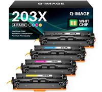 Q-image 203X 203A Cartucce di Toner Compatibile per HP 203X 203A 203 per HP Color Laserjet Pro MFP M281fdw Toner M254dw M254nw M281fdn M280nw M281cdw M254dn CF540X CF540A (4-Pack)