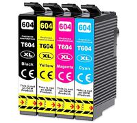 Q-image 604XL Cartucce Compatibili per Epson 604XL 604 XL per Expression Home XP-2200 XP-2205 XP-3200 XP-3205 XP-4200 XP-4205, WorkForce WF-2910 WF-2930 WF-2935 (1 Nero, 1 Ciano, 1 Magenta, 1 Giallo)