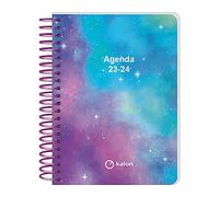 Q Kalon - Agenda scolastica 2023-2024 (settembre a giugno) - Giorno Pagina - Dimensioni: 11 x 15 cm (A6) - Bilingue: Spagnolo e Inglese - Cosmos