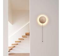 Q Lampada Muro di Pietra Naturale in Stile Giapponese a Forma Circolare funcespli Luce la Parete per Camera Letto Faseli da Bagno Home Lighting Foyers