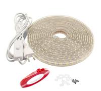 Q.Laomi Striscia LED con Interruttore, Striscia LED 220v senza Trasformatore, Impermeabile IP65 LED Striscia Adesiva Strip LED, 15M, Bianco Caldo