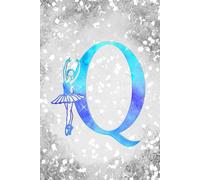 Q: Letter "Q" Initial Ballet Dance Monogram Gift Notebook - Ballerina on Silver Teal & Blue - College-Ruled Personal Journal, Writing Pad or Diary for Dancers, Girls & Women - 110 Pages, 6x9