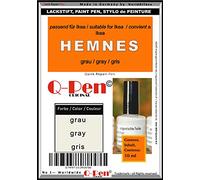 Q-Pen Original Pennarello Touch Up Paint per Ikea HEMNES Grigio - 10 ml Satinato Vernice al Latte per Interno