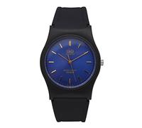 Q & Q nero blu e oro orologio da polso uomo