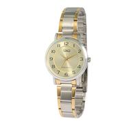 Q&Q Orologio classico da donna oro argento bicolore analogico al quarzo, gold, Bracciale