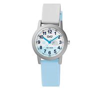 Q&Q Orologio da bambino in silicone da 10 bar, con motivo multicolore e orologio da polso analogico al quarzo, Balena grigia, cordino