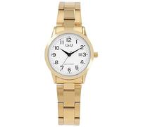Q&Q Orologio da donna in acciaio inox, con data, 3 bar, analogico, al quarzo, Colore: oro., Classico