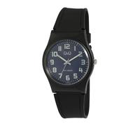 Q&Q - Orologio da polso da donna, analogico, al quarzo, in silicone, con cinturino in plastica, colore: blu/nero, blu