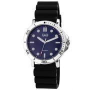 Q&Q Orologio da uomo analogico quadrante blu-QB86J302Y, marrone chiaro::blu, cinturino