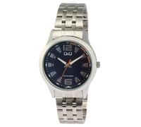 Q&Q Orologio da uomo Blu Argento Analogico Acciaio inossidabile al quarzo