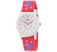 Q&Q Orologio per bambini in silicone, 10 bar, motivo colorato, analogico, al quarzo, Rosa/Lilla, Classico