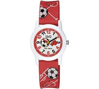 Q&Q Orologio per bambini in silicone, 10 bar, motivo colorato, analogico, al quarzo, rosso/bianco, Classico