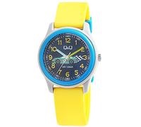 Q&Q Orologio unisex, movimento al quarzo, display analogico, cinturino in gomma gialla-VS59J007Y, giallo, orologio ragazzi