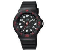 Q&Q Orologio analogico al quarzo cinese unisex con cinturino in silicone VR18J006Y, bianco, striscia