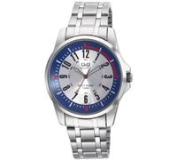 Q&Q Q708J224Y - Orologio da polso uomo, acciaio inox, colore: argento