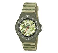 Q&Q V02A-011VY - Orologio da uomo in silicone, con fibbia ad ardiglione, 10 bar, analogico, al, verde, Classico