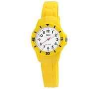 Q&Q V26A-00XVY - Orologio per bambini, con fibbia ad ardiglione, analogico, al quarzo, 10 bar, colore giallo, cinghia