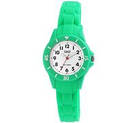 Q&Q V26A-00XVY - Orologio per bambini, con fibbia ad ardiglione, analogico, al quarzo, 10 bar, verde