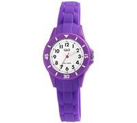Q&Q V26A-00XVY - Orologio per bambini, con fibbia ad ardiglione, analogico, al quarzo, 10 bar, Lilla, cinghia