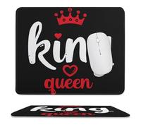 Q-Ueen And King Tappetino Mouse Bordo Cucito Mousemat Portatile Tappetini per Il Mouse per Laptop Ufficio Computer 25X30Cm
